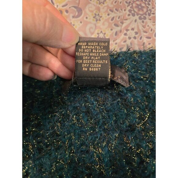 Vintage Womens Button-Up Mohair Blend Cardigan Sweater dark Academia whimsygoth - Picture 6 of 8